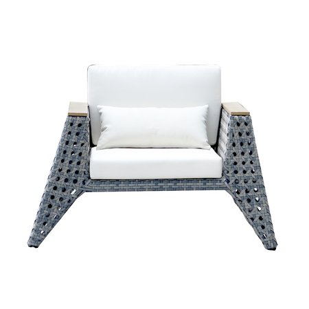 Manhattan Comfort Eiffel Outdoor Patio Conversation Set  in Grey and Cream OD-CV005-CR